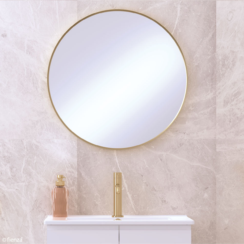 Fienza Reba Round Framed Mirror 600mm Matte Black