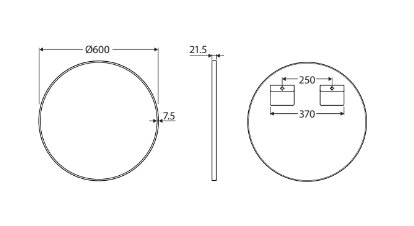 Fienza Reba Round Framed Mirror 600mm Urban Brass