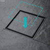 Fienza Floor Waste 100mm 2 in 1 Square Tile 88mm Outlet, Gunmetal