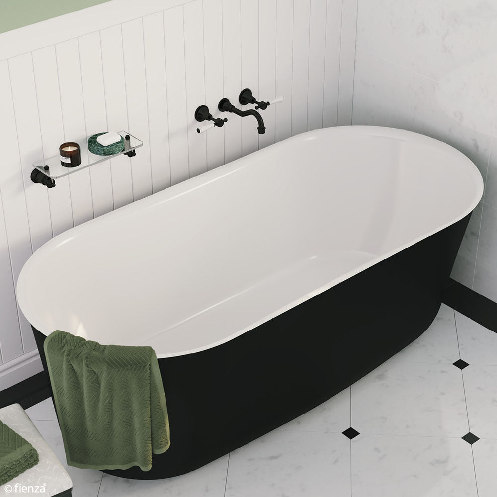 Fienza Windsor Freestanding Acrylic Bath 1700mm Matte Black