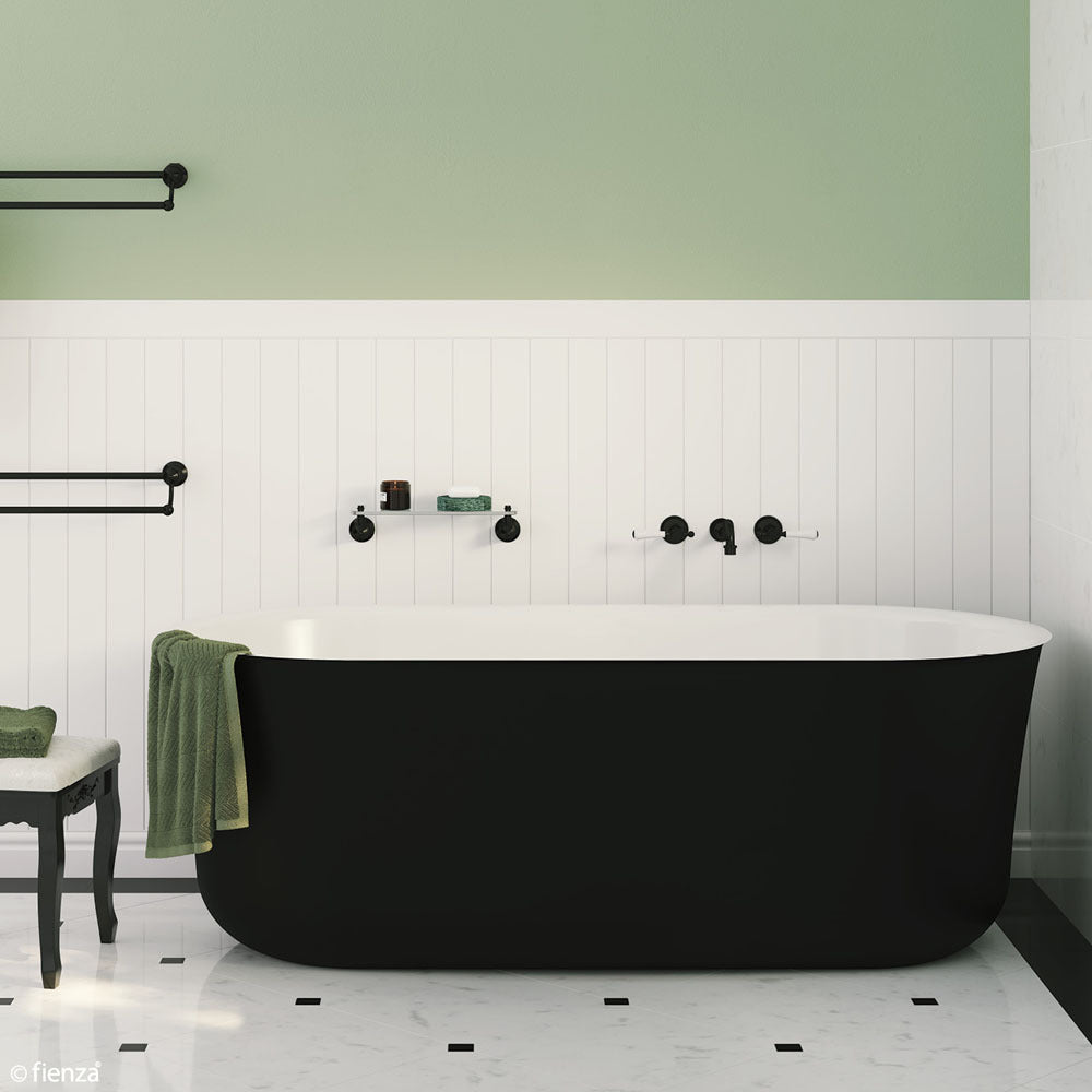 Fienza Windsor Freestanding Acrylic Bath 1700mm Matte Black