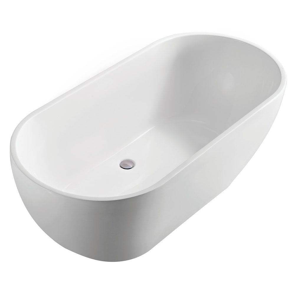 Fienza Koko Matte White 1680mm Freestanding Acrylic Bath