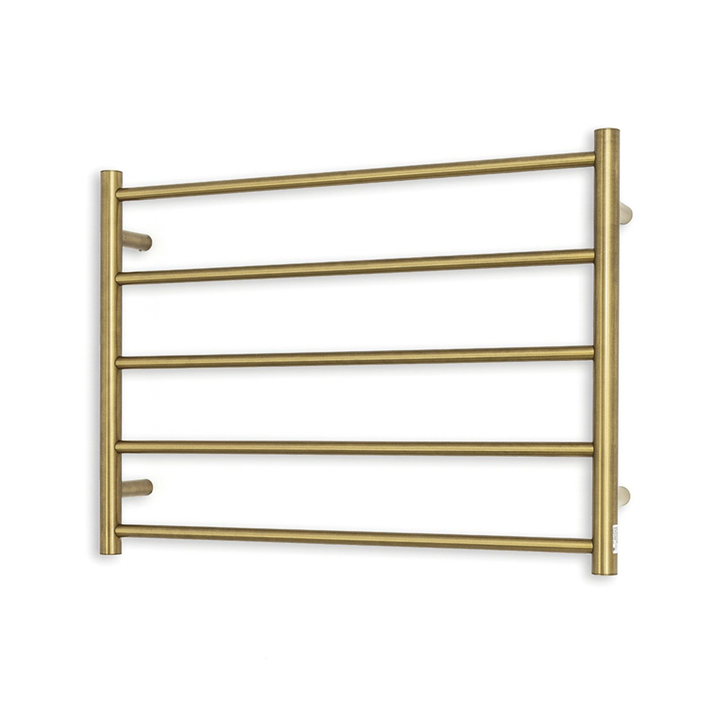 Radiant Heating 750 x 550mm Rnd Heated Towel Rail RIGHT, Brushed Gold