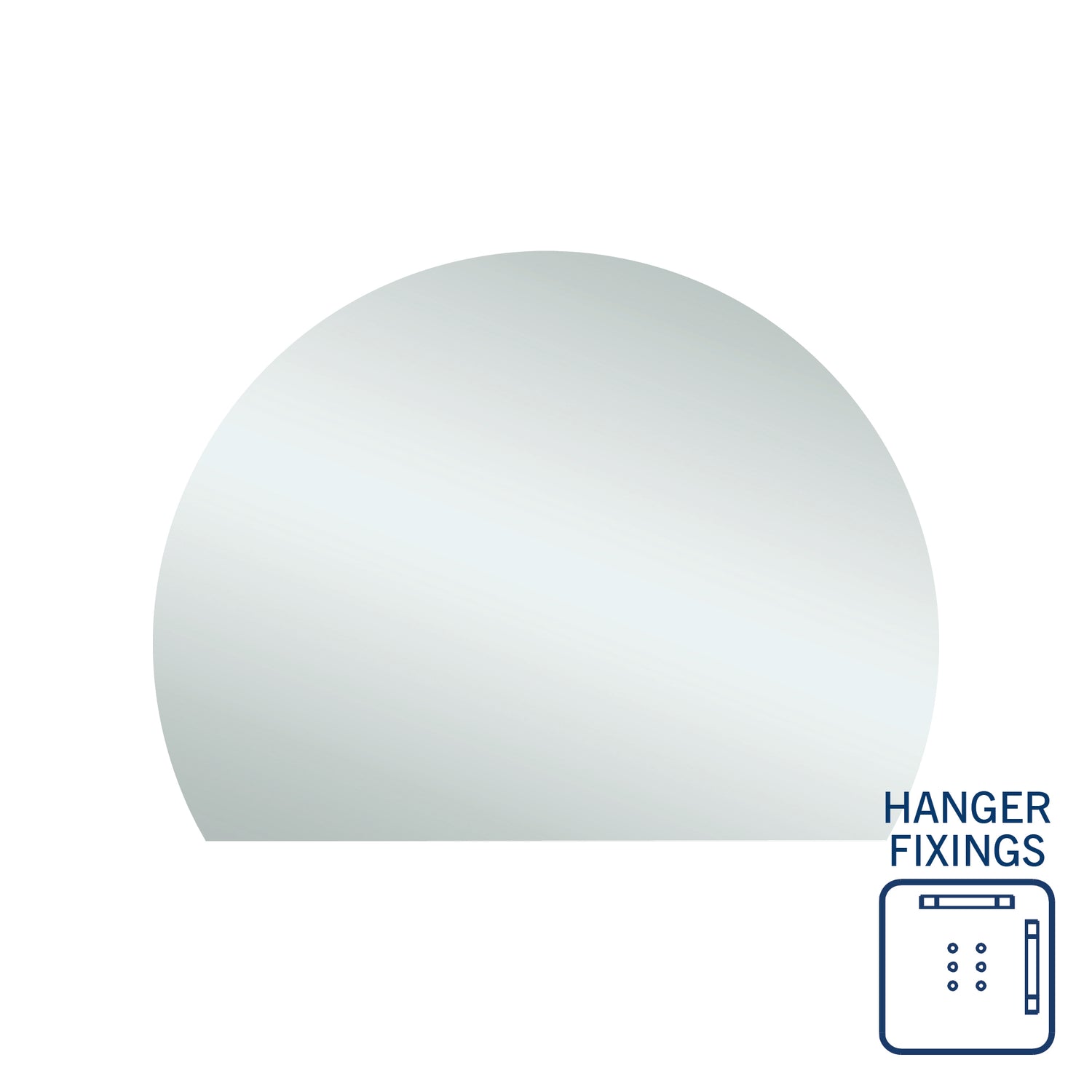 Thermogroup Hamilton D Shaped Polished Edge Mirror 1200x900x14mm, with Hangers