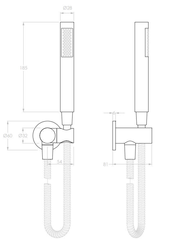 Adp Bloom Hand Shower on Bracket, Matte Black