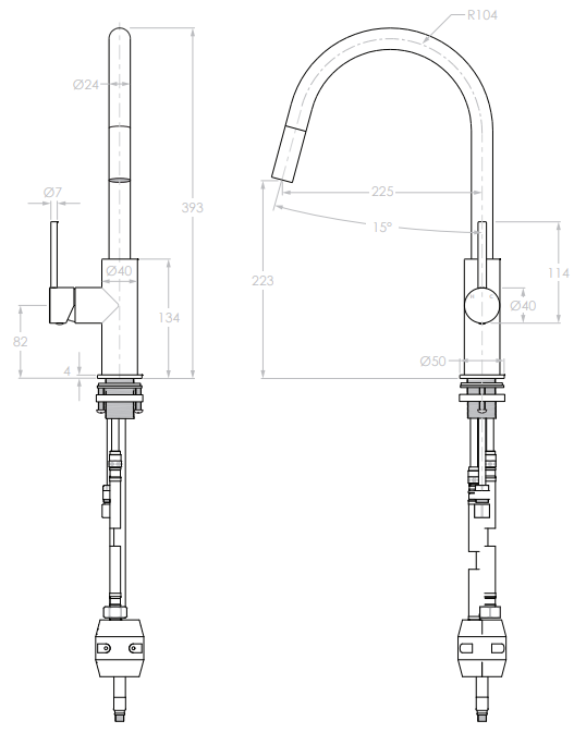 Adp Bloom Pull Out Kitchen Mixer, Chrome