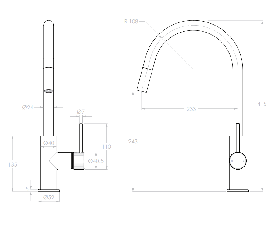 Adp Soul Groove Sink Pull Out Mixer, Brushed Brass