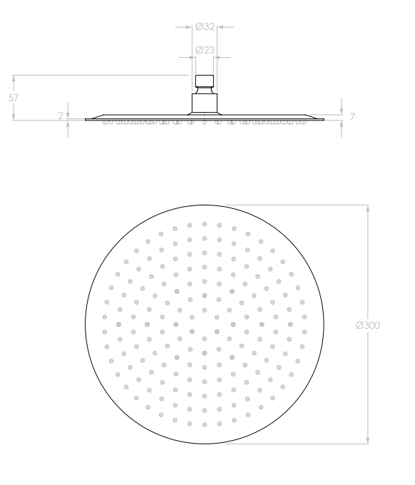 Adp Soul Shower Rose 300mm, Brushed Nickel