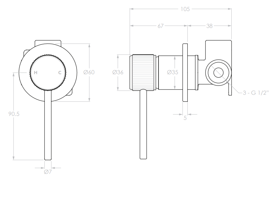 Adp Soul Groove Wall Mixer, Chrome