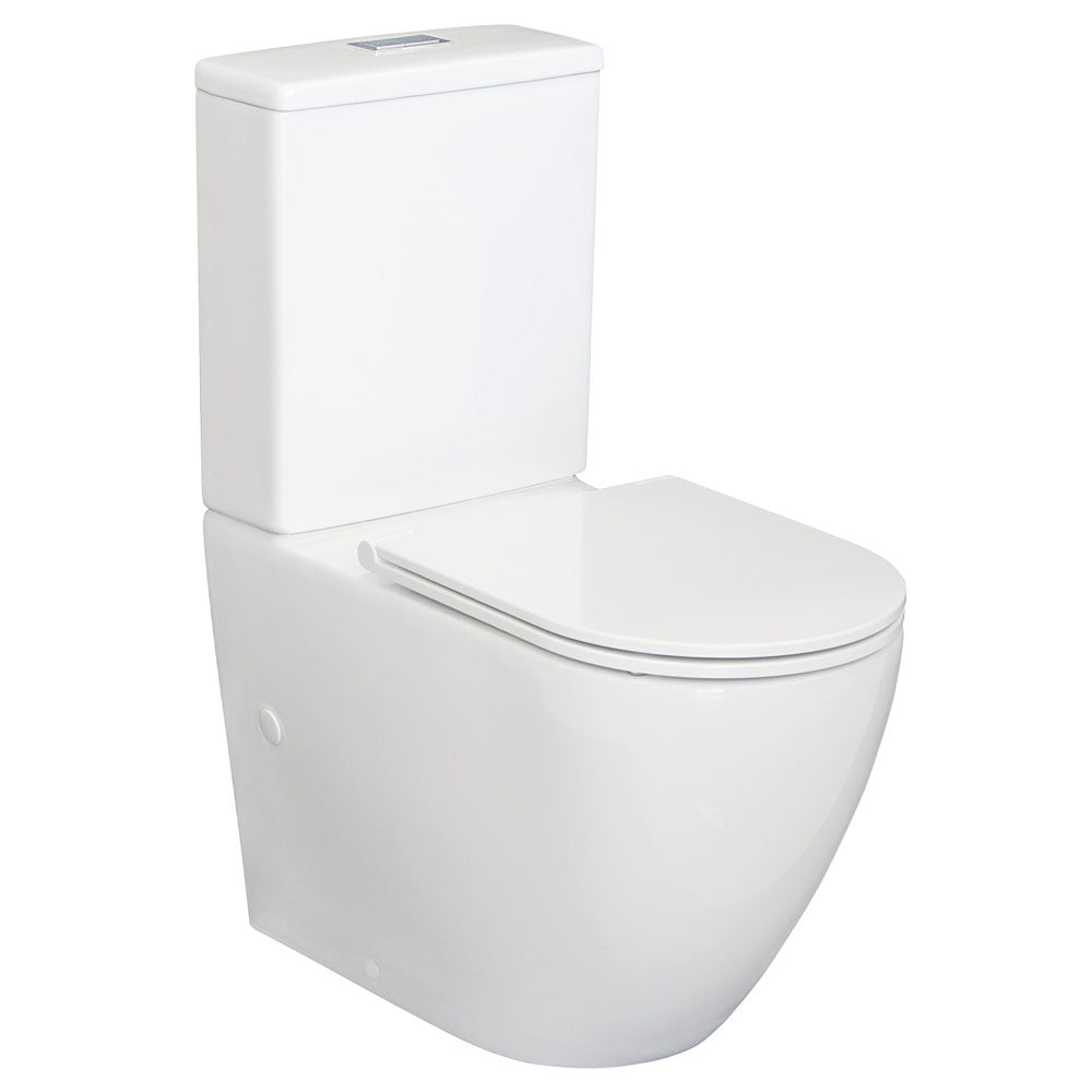 Fienza Alix Back-To-Wall P-Trap Toilet, Slim Seat
