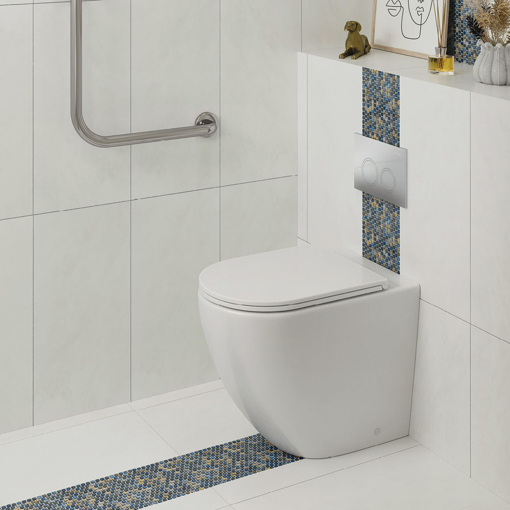 Fienza Alix Ambulant Wall-Faced, S-Trap Geberit In-Wall Cistern, Toilet Suite, Slim Seat