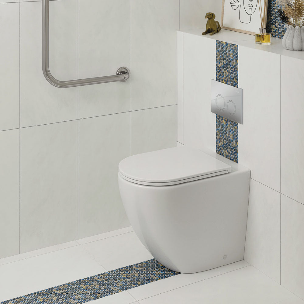 Fienza Alix Ambulant Wall-Faced, S-Trap Pan & Seat Only Toilet Suite, Slim Seat