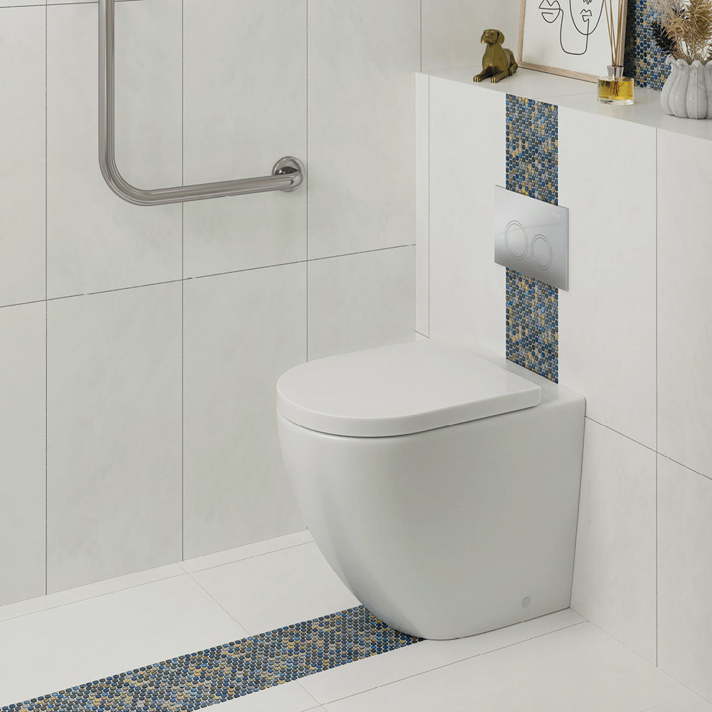 Fienza Alix Ambulant Wall-Faced, P-Trap Under Counter Toilet Suite, Slim Seat