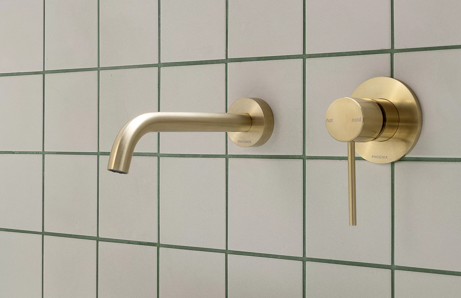 Phoenix Vivid Slimline SwitchMix Wall / Shower Mixer - Brushed Gold (Lead Free)