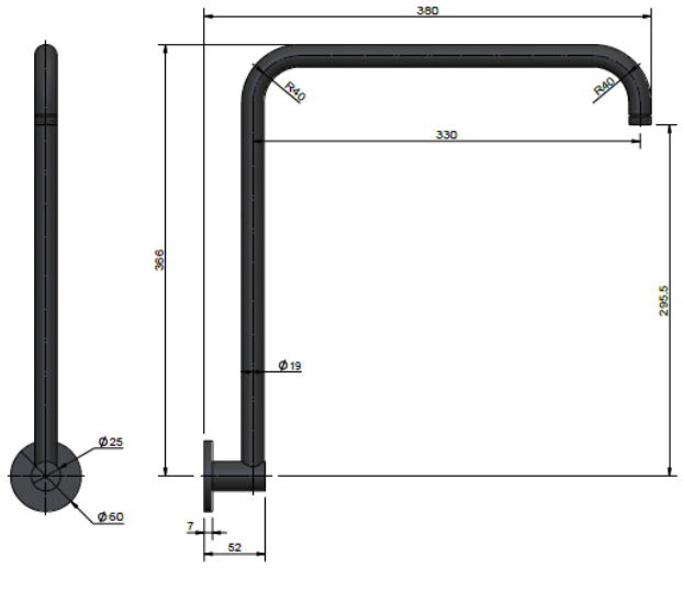 Meir High Rise Shower Arm, Brushed Nickel