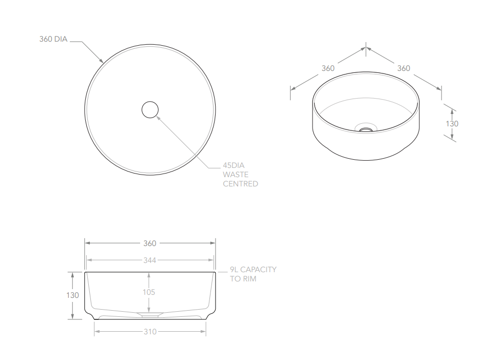 Adp Margot Above Counter Basin, Matte White / Matte Pink Outside