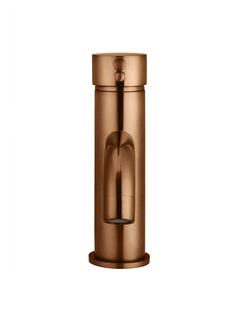 Meir Round Basin Mixer Curved, Lustre Bronze