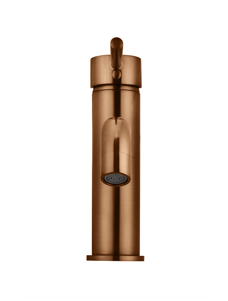 Meir Round Basin Mixer Curved, Lustre Bronze