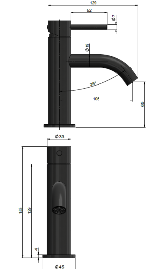 Meir Piccola Basin Mixer Tap, Champagne