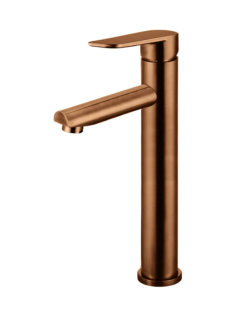Meir Paddle Round Tall Basin Mixer, Lustre Bronze