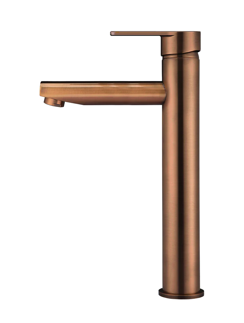 Meir Paddle Round Tall Basin Mixer, Lustre Bronze