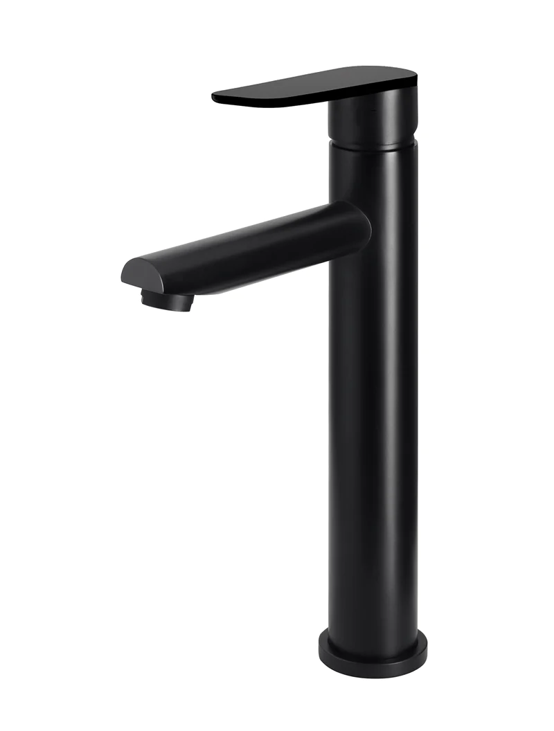 Meir Paddle Round Tall Basin Mixer, Matte Black