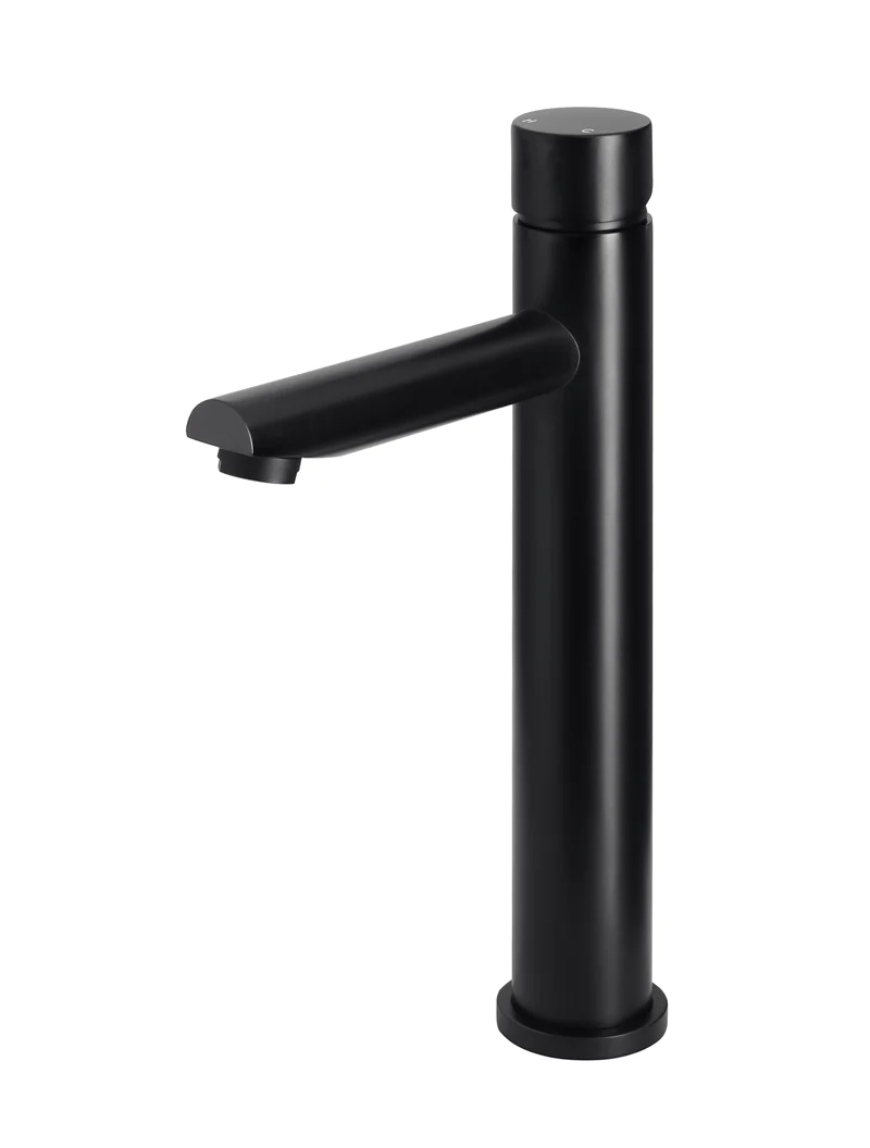 Meir Pinless Round Tall Basin Mixer, Matte Black