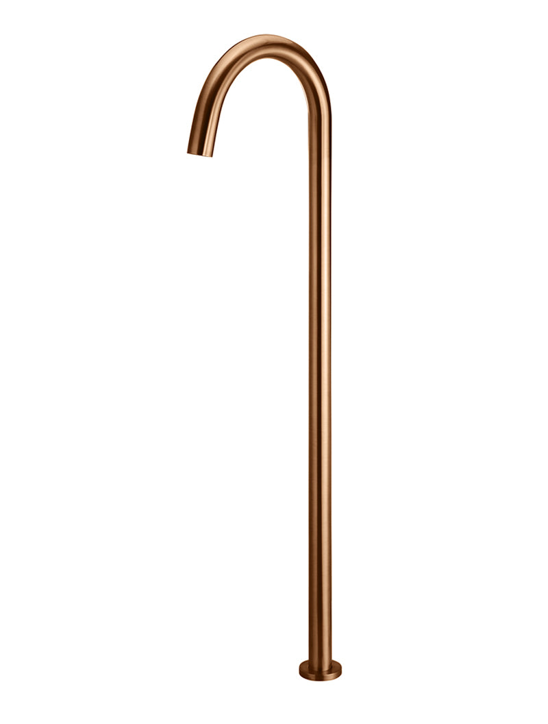 Meir Round Freestanding Bath Spout, Lustre Bronze