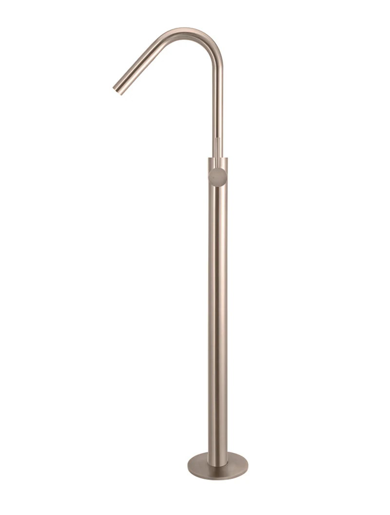 Meir Round Freestanding Bath Spout and Hand Shower, Champagne