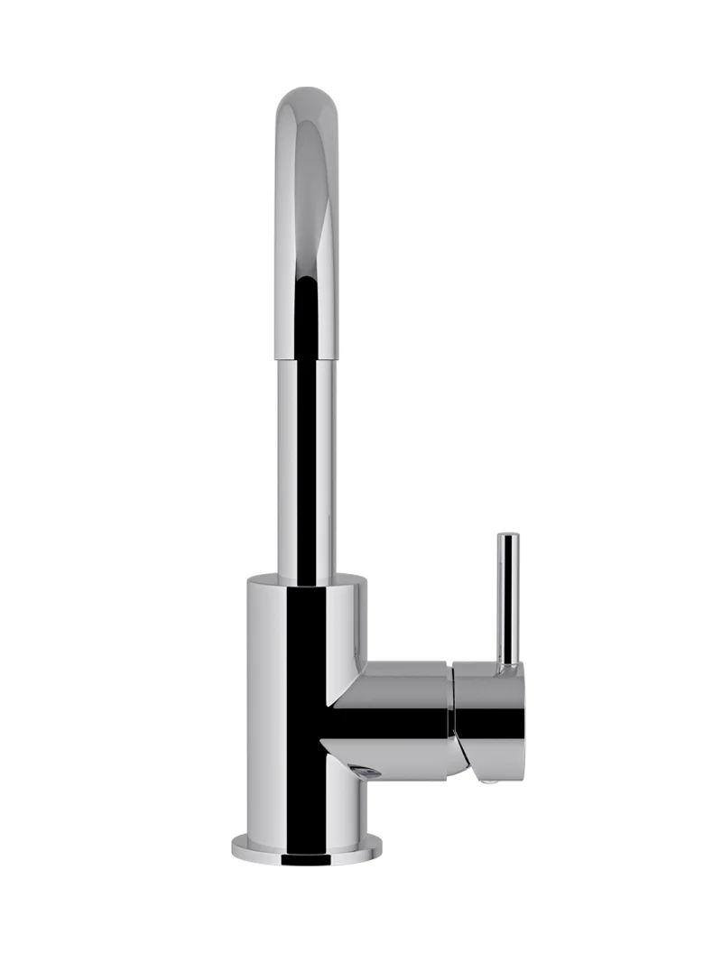 Meir Round Gooseneck Basin Mixer, Chrome
