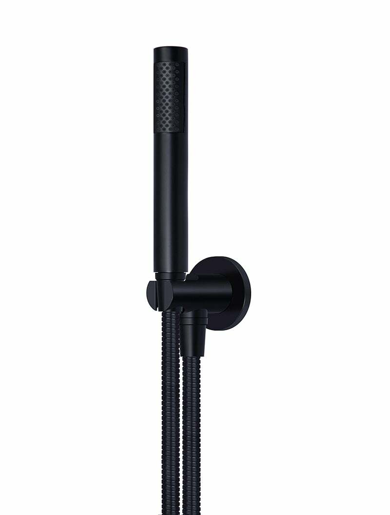 Meir Round Hand Shower on Fixed Bracket, Single Function Hand Shower, Matte Black