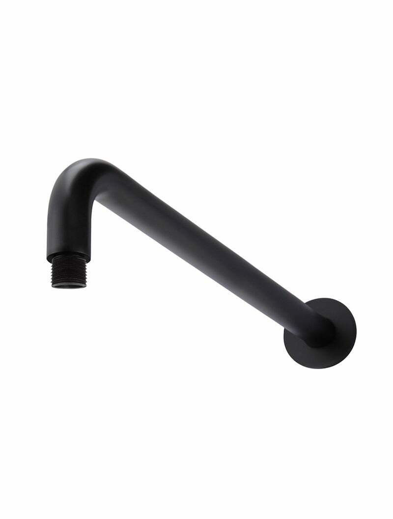 Meir Round Wall Shower Curved Arm 400mm, Matte Black