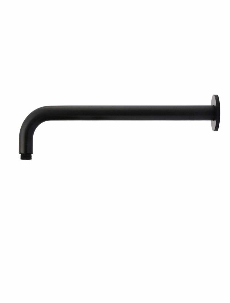 Meir Round Wall Shower Curved Arm 400mm, Matte Black