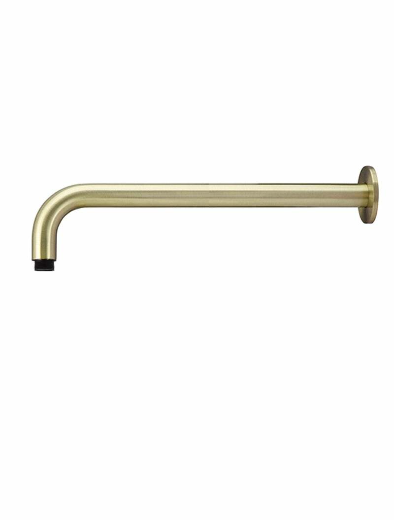 Meir Round Wall Shower Curved Arm 400mm, Tiger Bronze