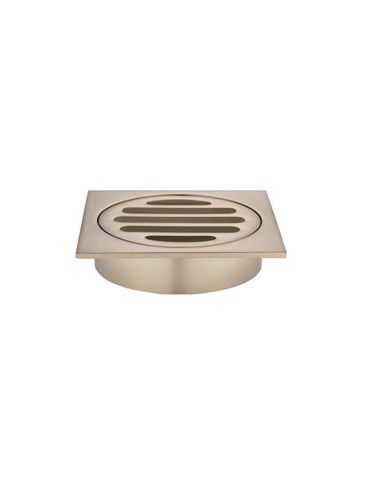 Meir Square Floor Grate Shower Drain 80mm Outlet, Champagne