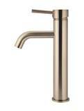 Meir Round Tall Curved Basin Mixer, Champagne