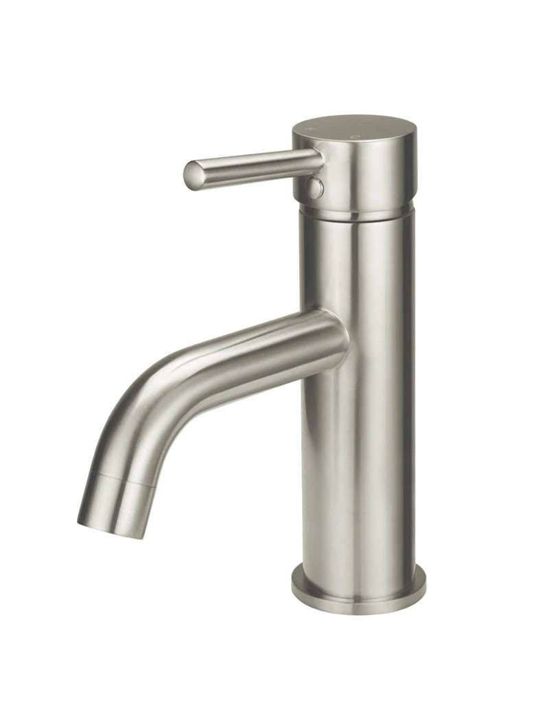 Meir Round Basin Mixer Curved, Brushed Nickel