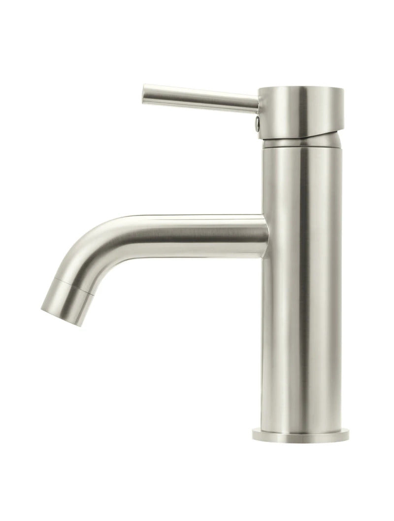 Meir Round Basin Mixer Curved, Brushed Nickel