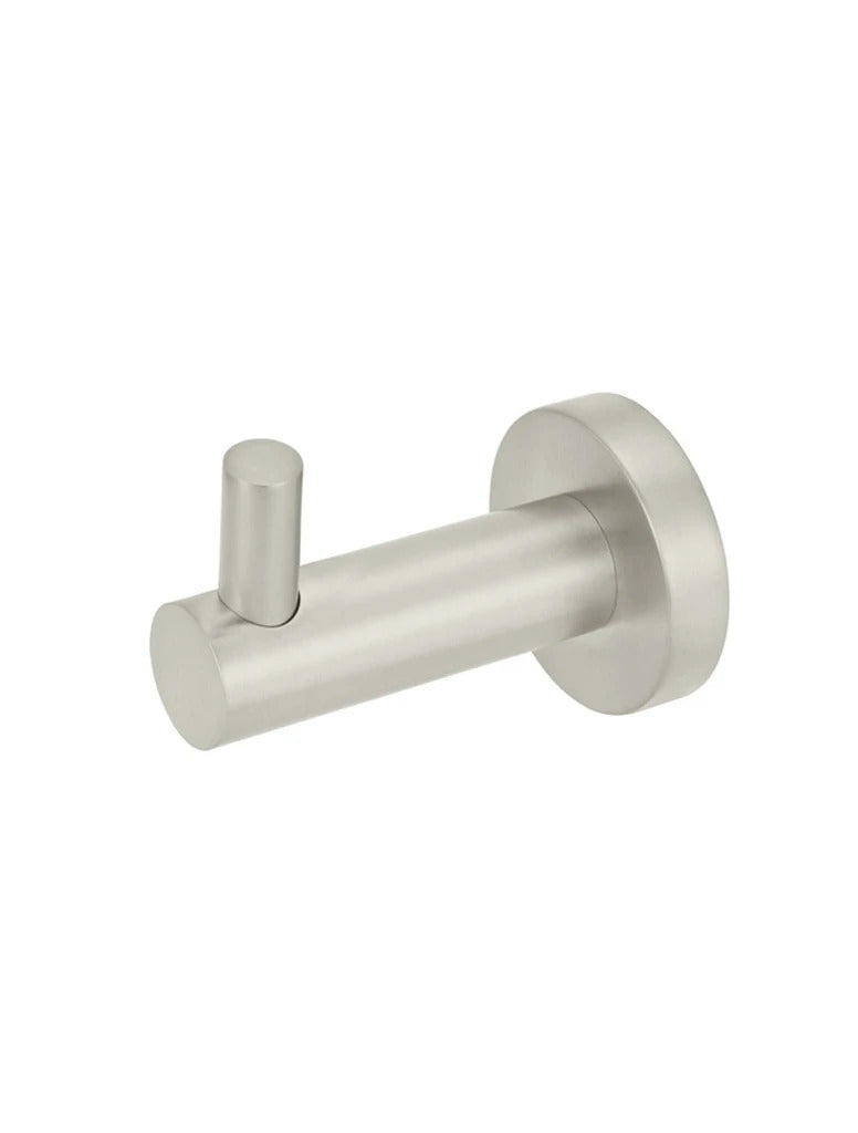 Meir Round Robe Hook, Brushed Nickel