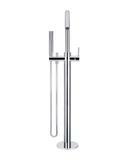 Meir Round Freestanding Bath Spout and Hand Shower, Chrome