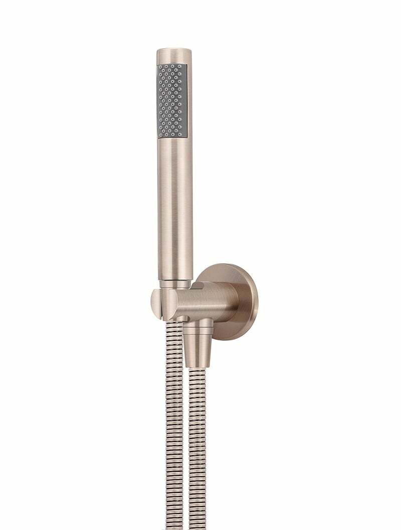 Meir Round Hand Shower on Fixed Bracket, Single Function Hand Shower, Champagne