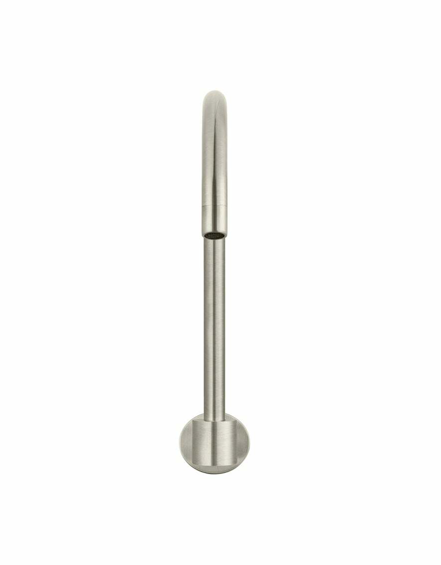 Meir Round High-Rise Swivel Wall Spout, Brushed Nickel