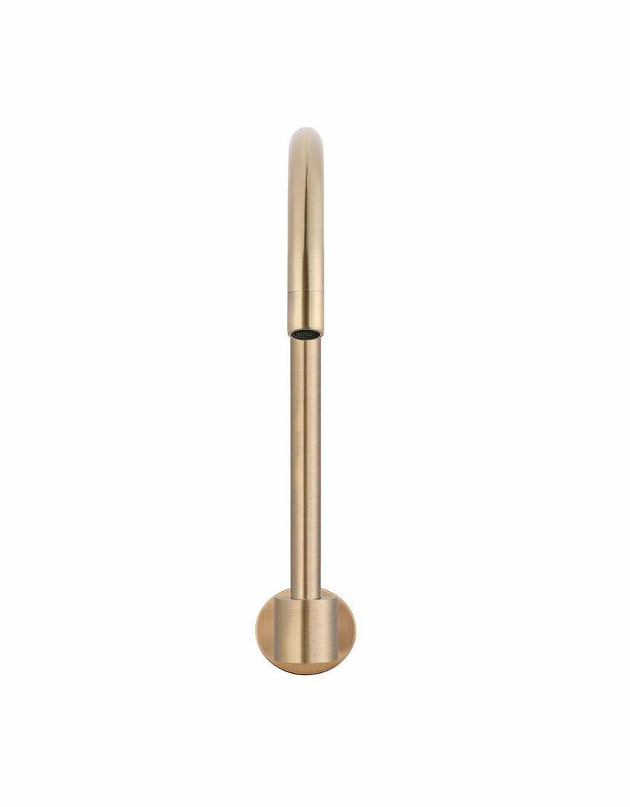 Meir Round High-Rise Swivel Wall Spout, Champagne