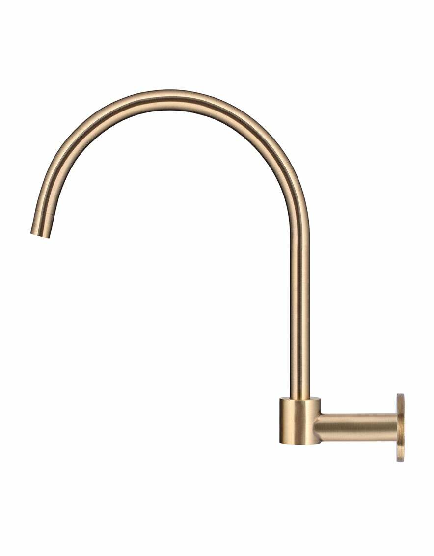 Meir Round High-Rise Swivel Wall Spout, Champagne