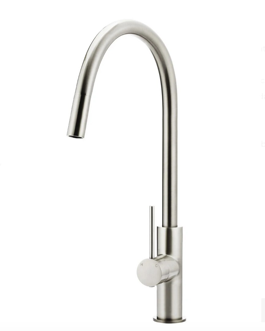 Meir Round Piccola Pull Out Kitchen Mixer Tap, Brushed Nickel