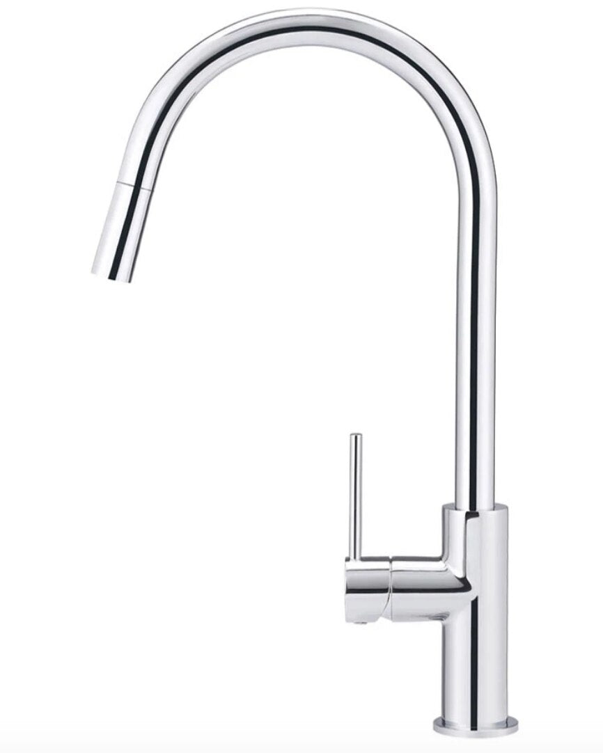 Meir Round Piccola Pull Out Kitchen Mixer Tap, Chrome