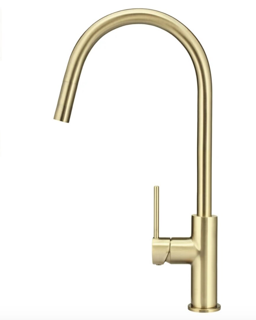 Meir Round Piccola Pull Out Kitchen Mixer Tap, Tiger Bronze