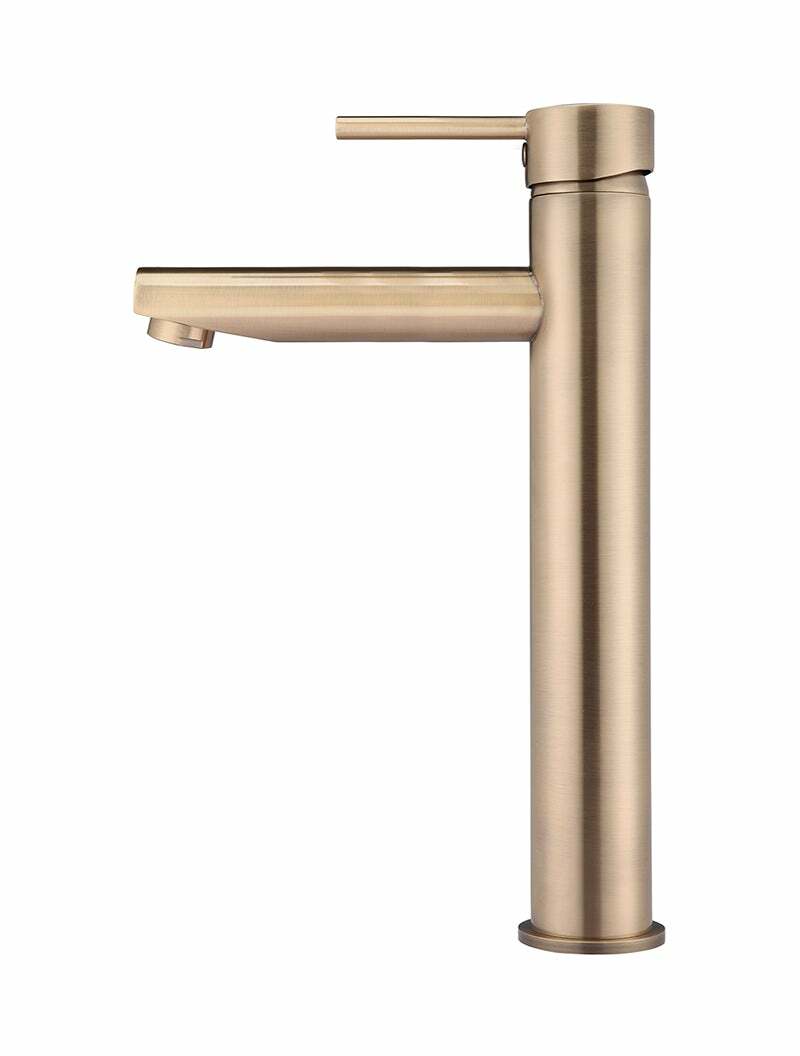 Meir Round Tall Basin Mixer, Champagne