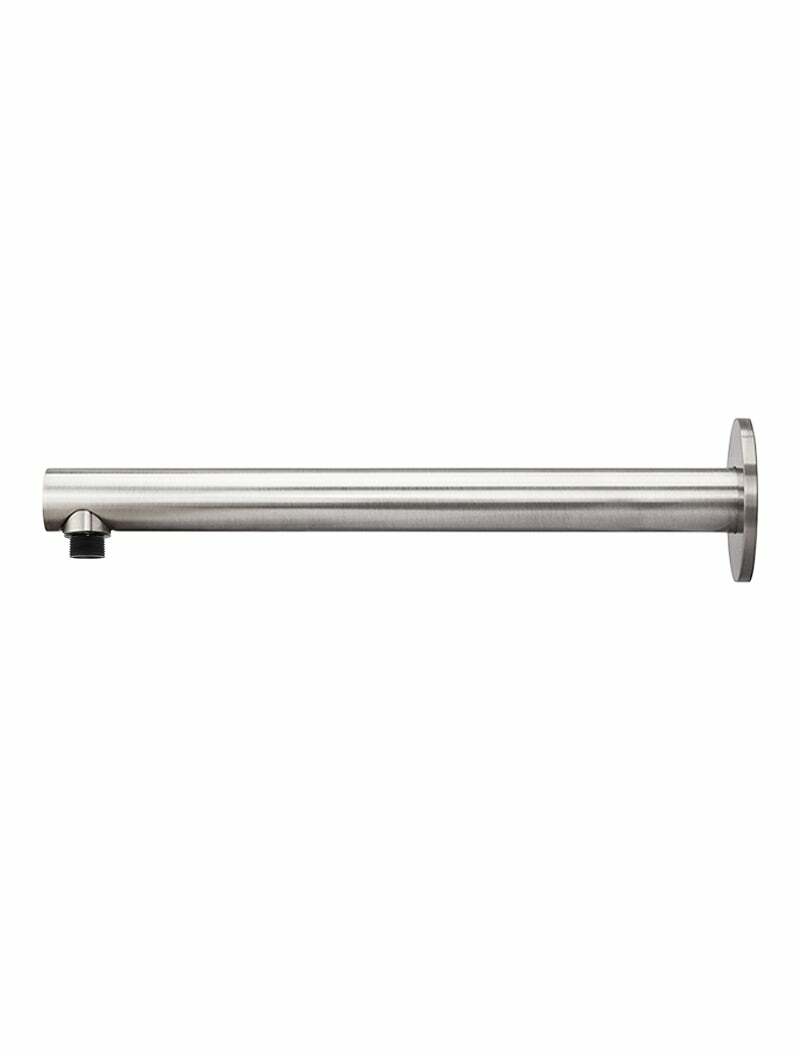 Meir Round Wall Shower Arm 400mm, Brushed Nickel