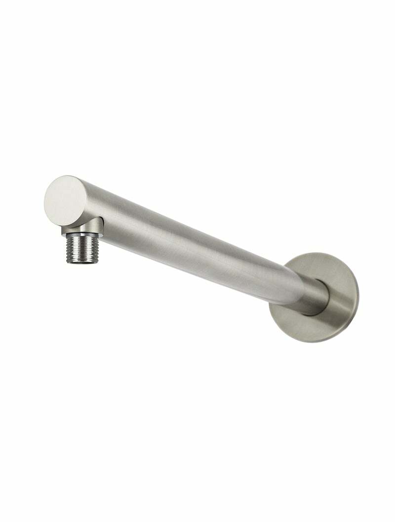 Meir Round Wall Shower Arm 400mm, Brushed Nickel